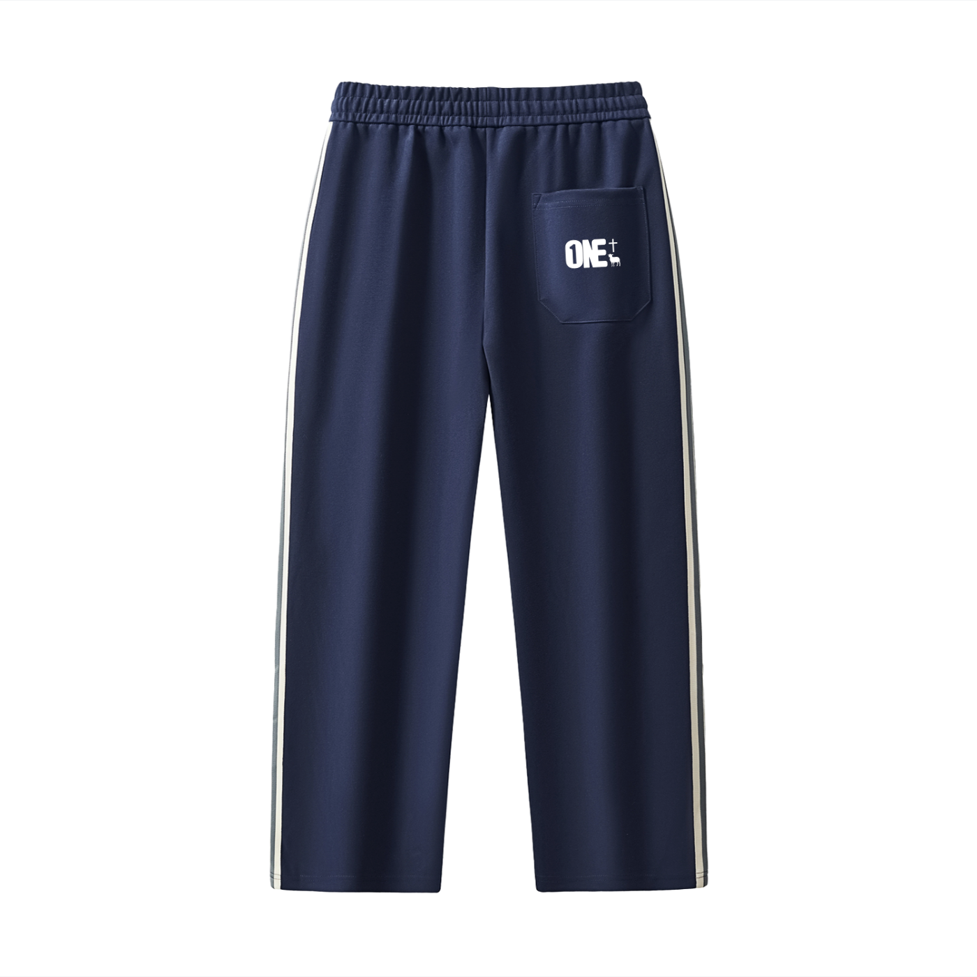 Cross logo pants (Contrast Side-Stripe Straight-Leg Pants)