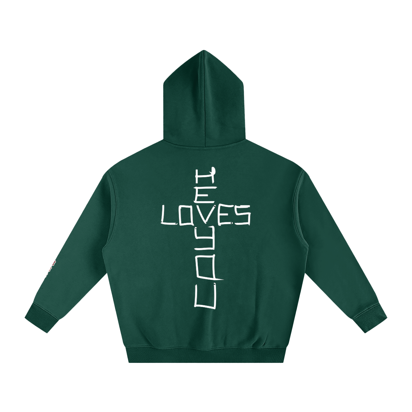He loves you (Oversize Fleeced Hoodie)(hearts on sleeve)