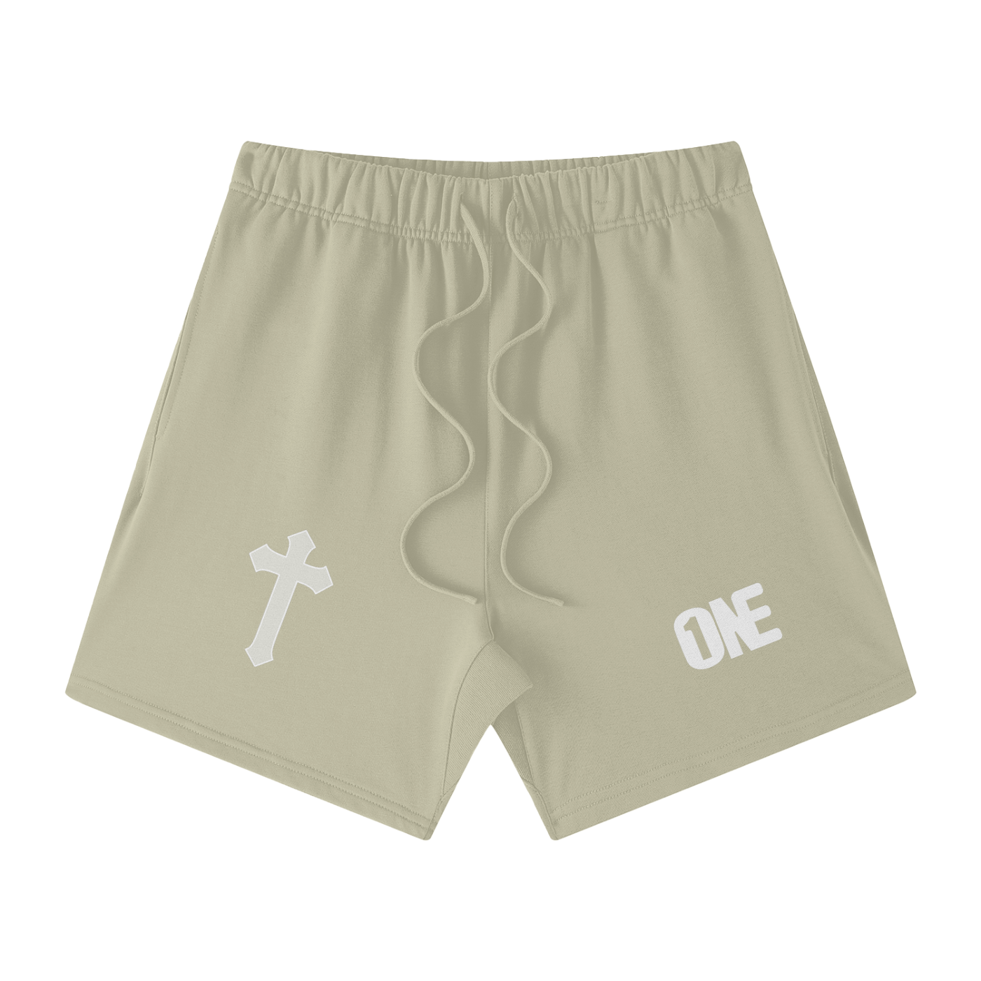 (Holy One) Streetwear Unisex Heavyweight Earth Tone Loose Fit FOG 100% Cotton Shorts