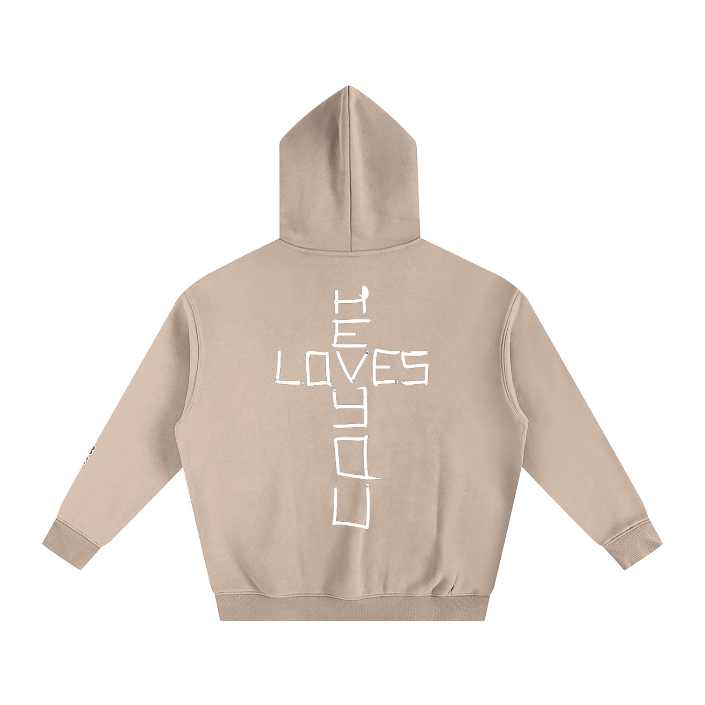 He loves you (Oversize Fleeced Hoodie)(hearts on sleeve)