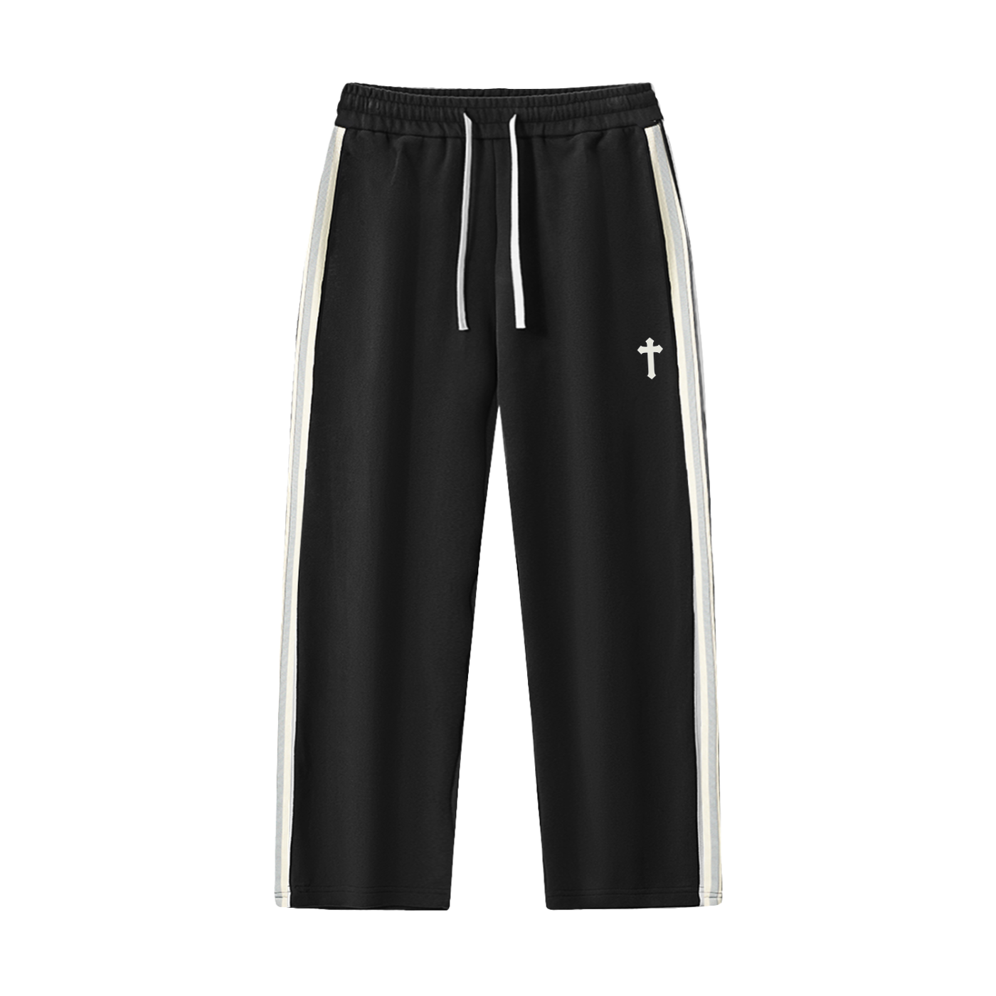 Cross logo pants  (Contrast Side-Stripe Straight-Leg  Pants)