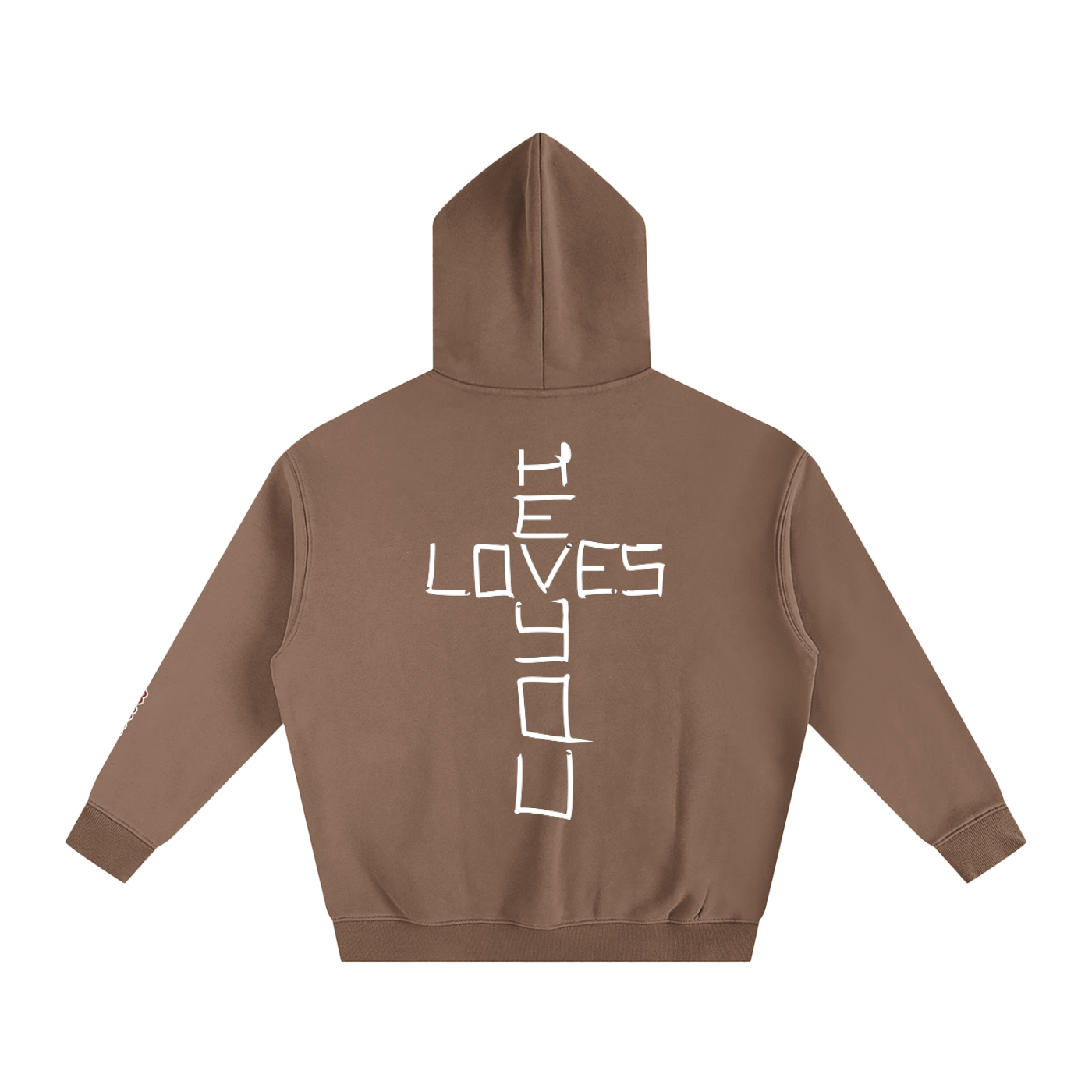 He loves you (Oversize Fleeced Hoodie)(hearts on sleeve)