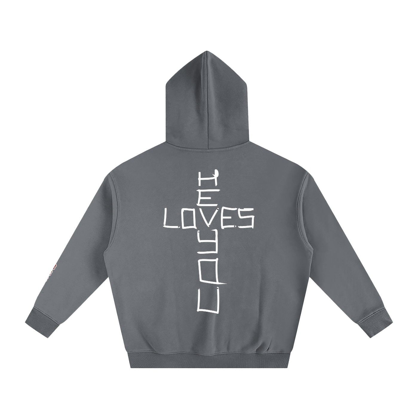He loves you (Oversize Fleeced Hoodie)(hearts on sleeve)