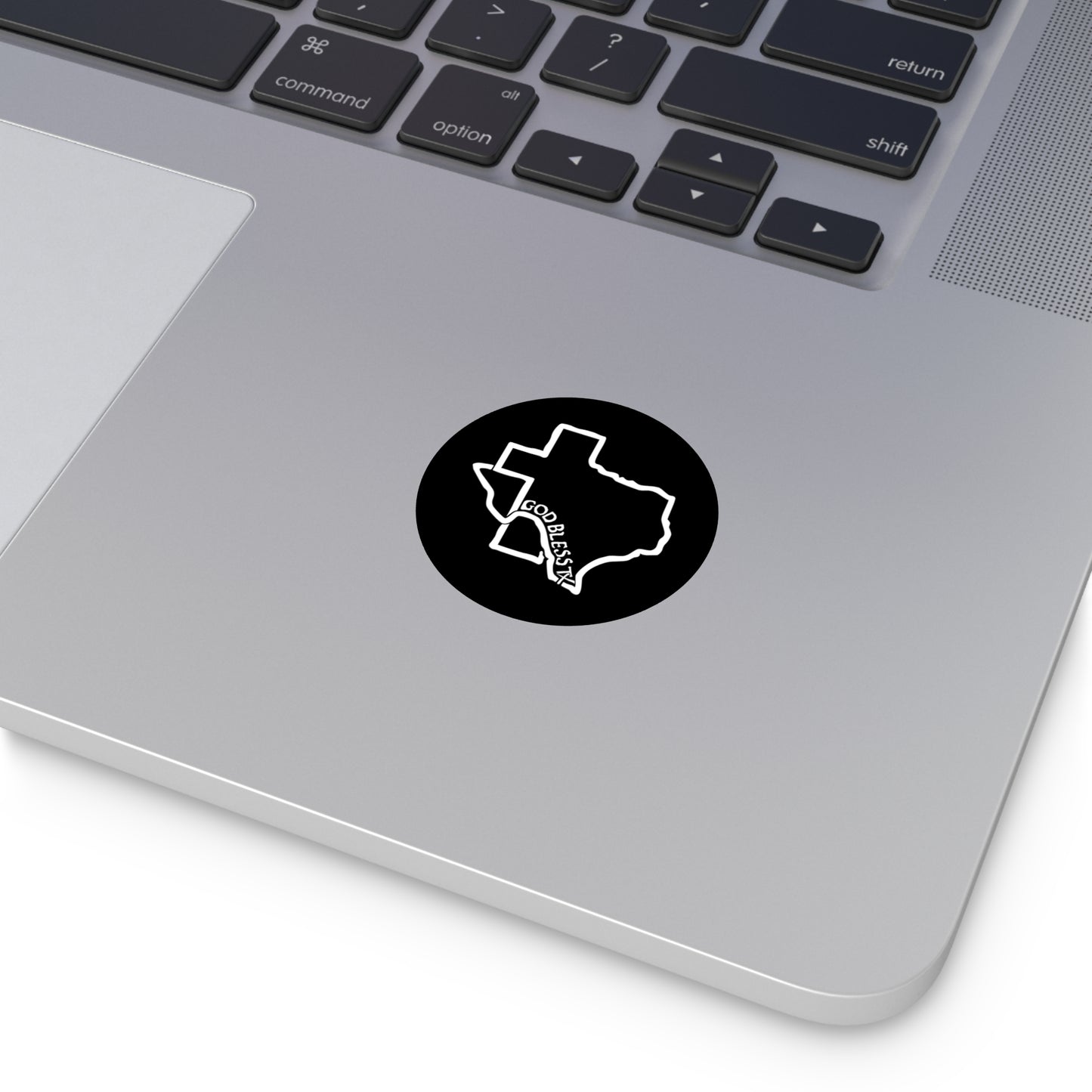 Black Texas Cross (Round Vinyl Sticker)