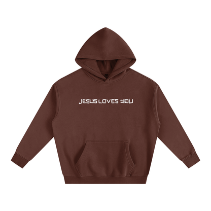He loves you (Oversize Fleeced Hoodie)(hearts on sleeve)