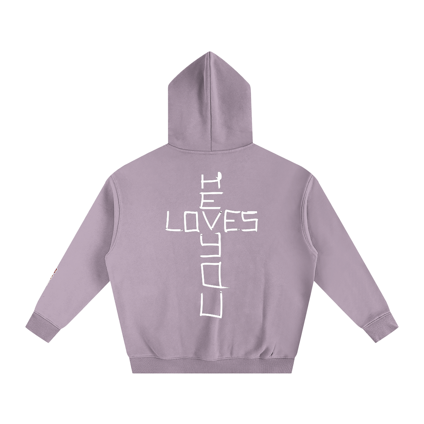 He loves you (Oversize Fleeced Hoodie)(hearts on sleeve)