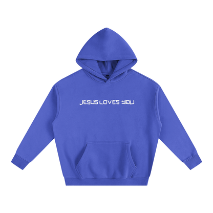 He loves you (Oversize Fleeced Hoodie)(hearts on sleeve)