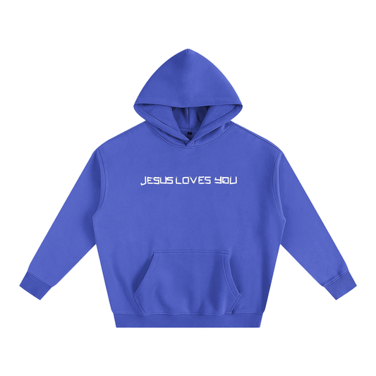He loves you (Oversize Fleeced Hoodie)(hearts on sleeve)
