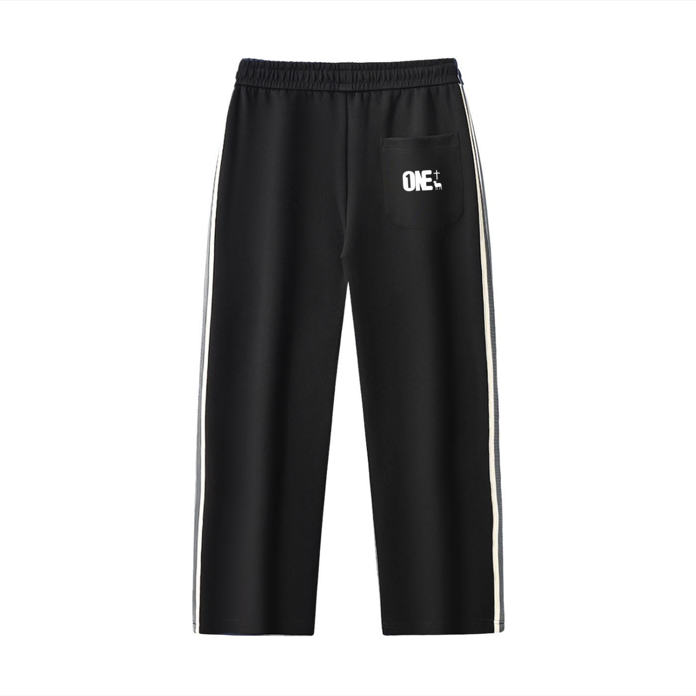 Cross logo pants  (Contrast Side-Stripe Straight-Leg  Pants)
