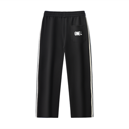 Cross logo pants  (Contrast Side-Stripe Straight-Leg  Pants)