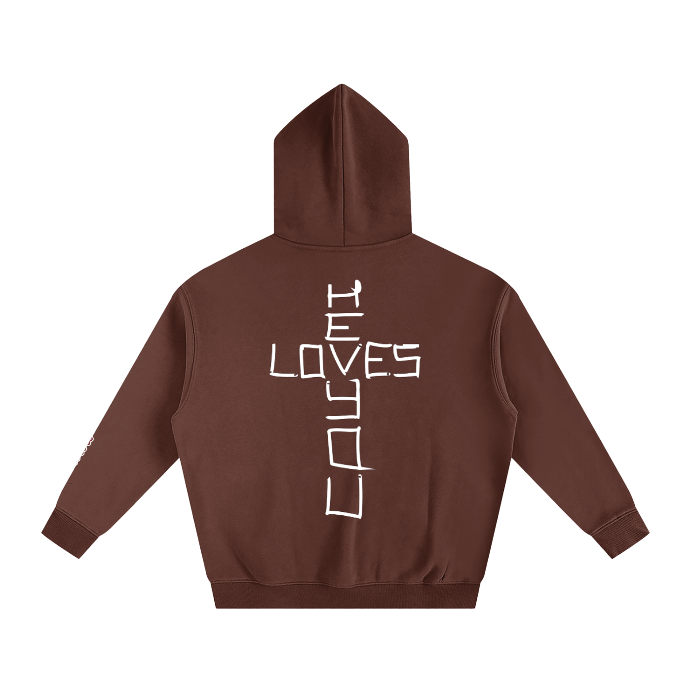 He loves you (Oversize Fleeced Hoodie)(hearts on sleeve)