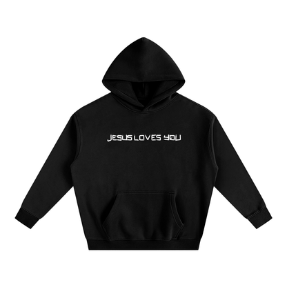 He loves you (Oversize Fleeced Hoodie)(hearts on sleeve)