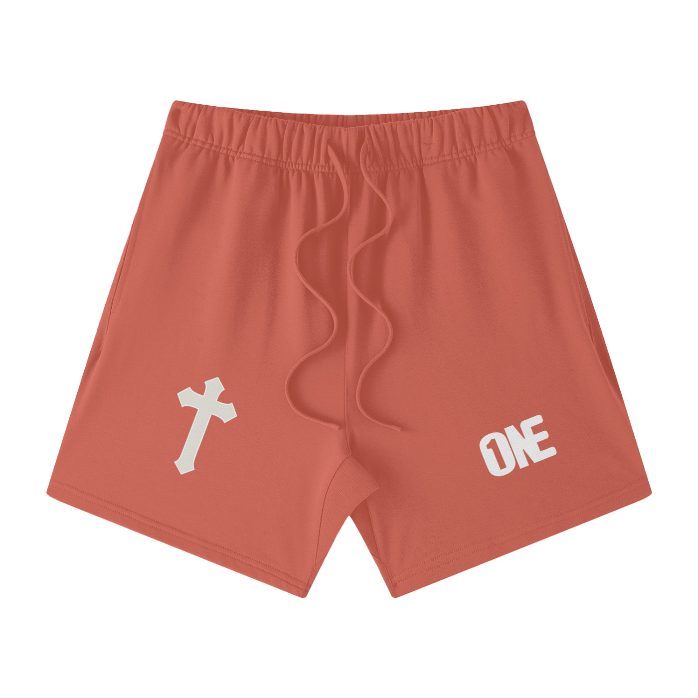 (Holy One) Streetwear Unisex Heavyweight Earth Tone Loose Fit FOG 100% Cotton Shorts