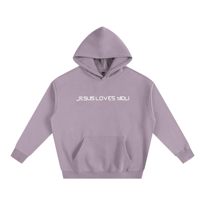 He loves you (Oversize Fleeced Hoodie)(hearts on sleeve)