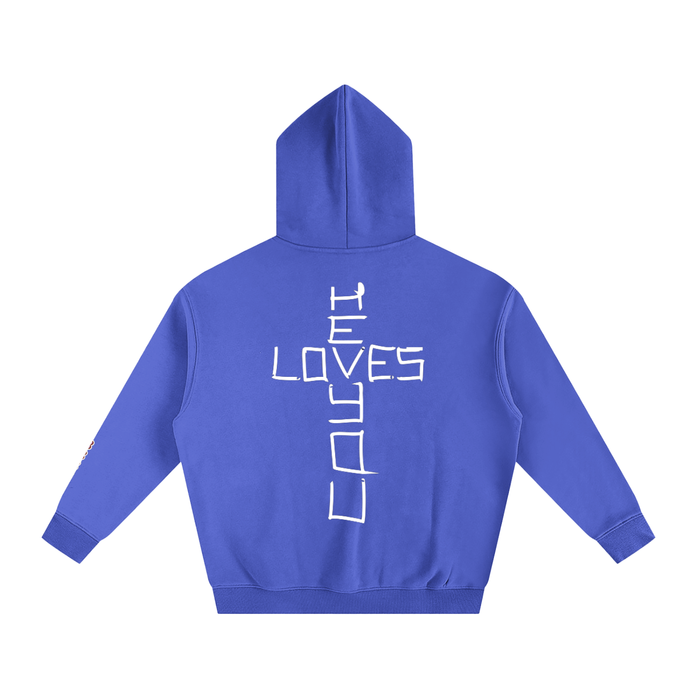 He loves you (Oversize Fleeced Hoodie)(hearts on sleeve)
