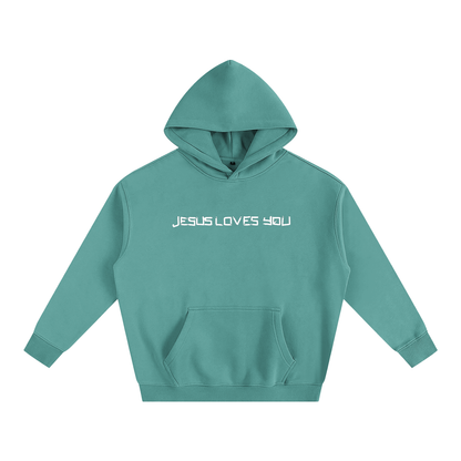He loves you (Oversize Fleeced Hoodie)(hearts on sleeve)