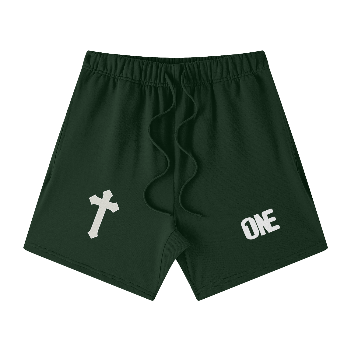 (Holy One) Streetwear Unisex Heavyweight Earth Tone Loose Fit FOG 100% Cotton Shorts