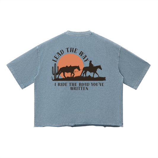 Lead the way (Unisex Vintage Wash Boxy T-Shirt)