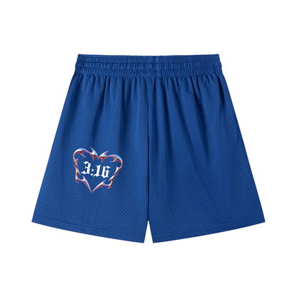 John 3:16 (Mesh Drawstring Shorts)